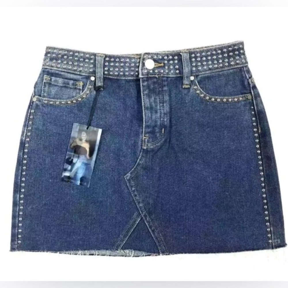 Kendall & Kylie Kayla Blue Denim Studded Skirt Sz. 31 MSRP: $108